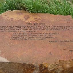 AIDS memorial inscription at Commons Park